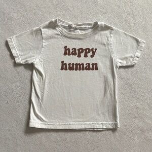 Kids Cream 'Happy Human' Graphic Short Sleeve Tee
